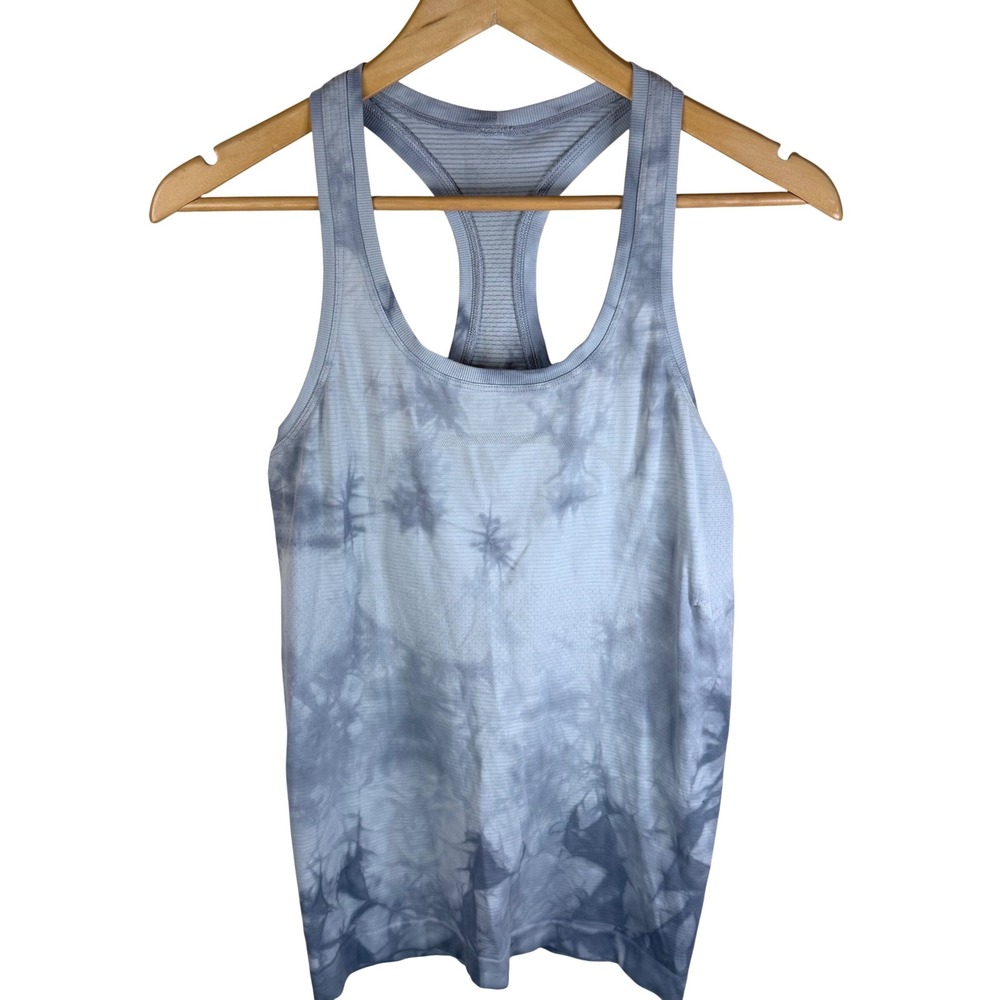 Lululemon Swiftly Tech Tank Top 2.0 Gray Wash Tie Dye Racerback Athletic Size 6